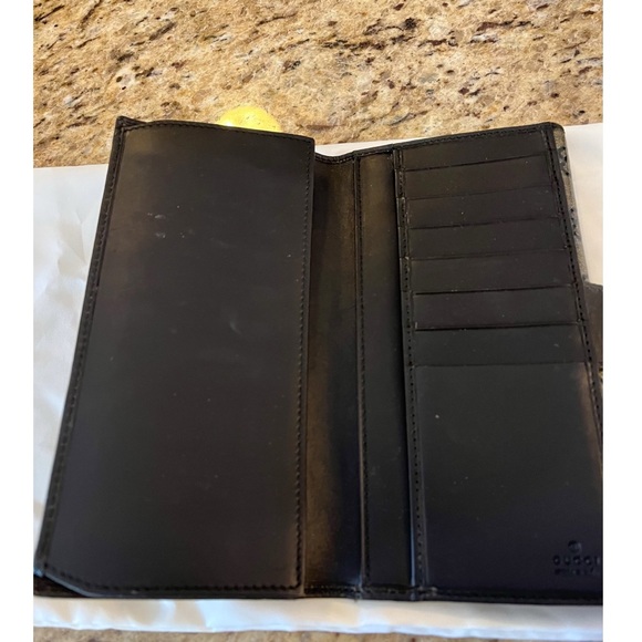Authentic Gucci GG Supreme Continental Navy Coated Canvas Wallet - Picture 6 of 15